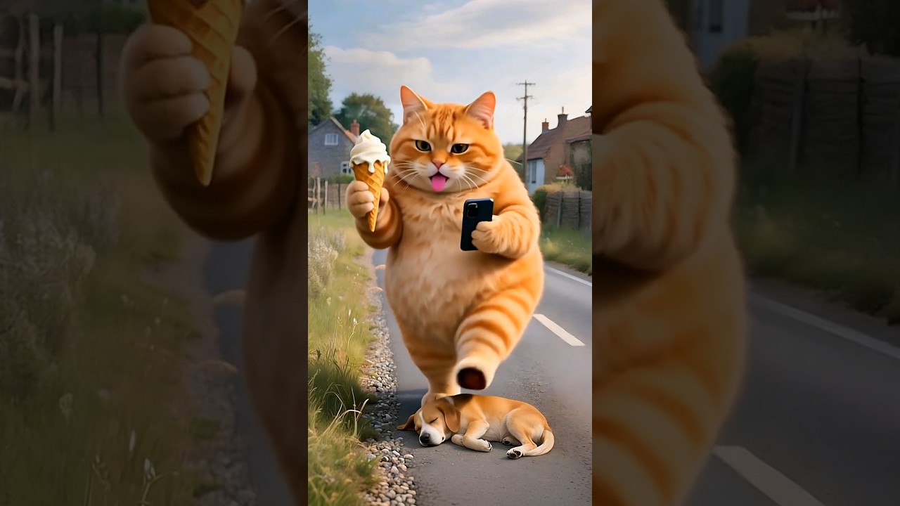 The orange cat is bad 😅😂 #cat #funny #funnycats #cute #ai #orangecat #قطط