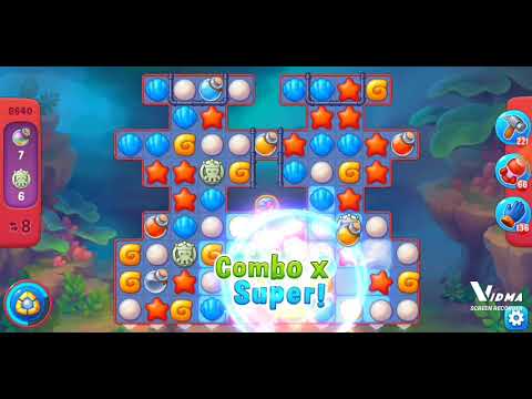 Fishdom. 8640 hard level no boosters and diamonds. 17 moves