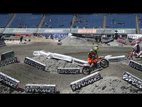 2018 Foxborough SX. Last Practice 450. Barcia, Soubeyras, Bowers, Craig crash.