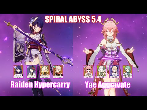 C0 Raiden Hypercarry & C0 Yae Aggravate | Spiral Abyss 5.4 | Genshin Impact