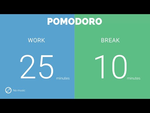 25 / 10  Pomodoro Timer || No music - Study for dreams - Deep focus - Study timer