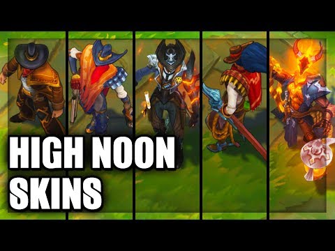 All High Noon Skins Spotlight Lucian Jhin Thresh Yasuo Urgot Twisted Fate (League of Legends)