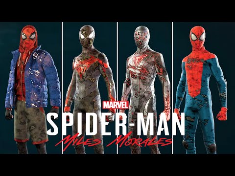 Spider-Man Miles Morales PS5 - All Damaged Suits Showcase (2020 - 2021)