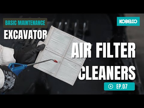 Part of a video titled Excavator inspection and cleaning the Air Filter - YouTube