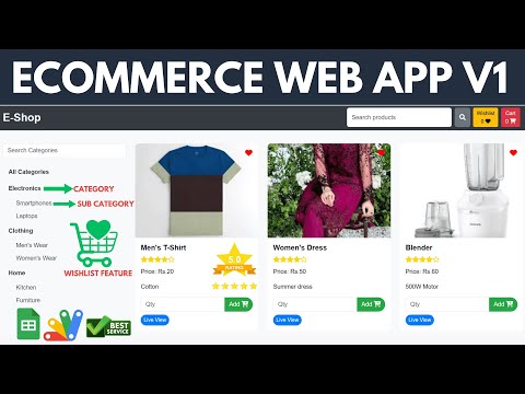 Ecommerce Web App With Wishlist Feature | E shop Web App Using Apps Script | C2