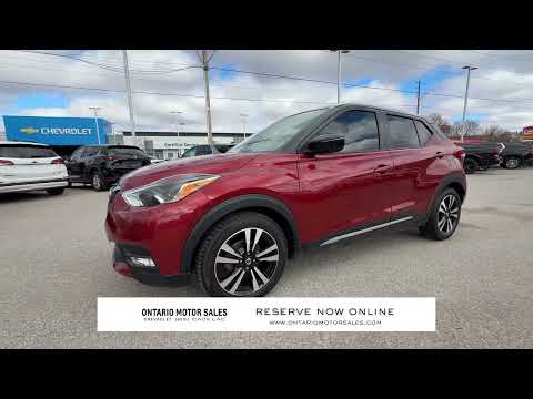 2019 Nissan Kicks SR FWD in Red for sale at Ontario Motor Sales in Oshawa, ON