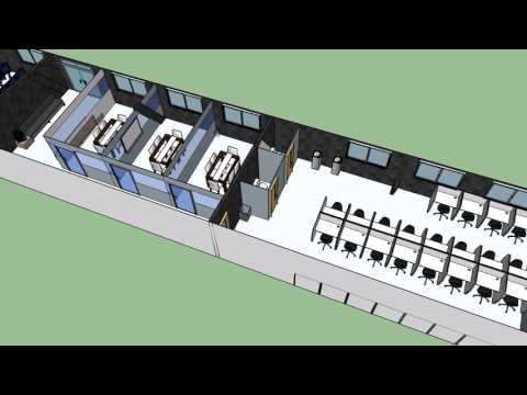 Projeto 3D - Sala de Estudo Individual + Salas de Estudos em Grupo - Gaga8 - ITA - DCTA (Sketchup)