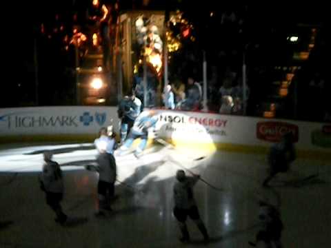 The Pittsburgh Penguins coming onto the ice vs. Toronto on Decmeber 27, 2009