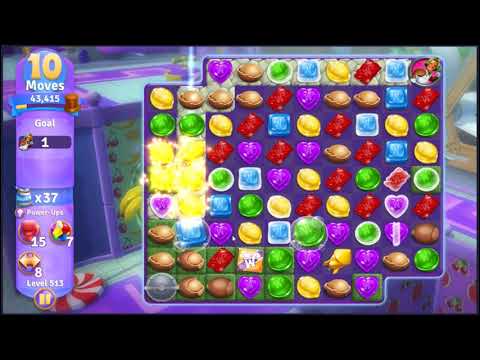 Wonka's World of Candy Level 513 - NO BOOSTERS + FULL STORY 🍫 | SKILLGAMING ✔️