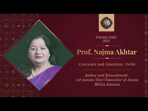 President Kovind presents Padma Shri to Prof Najma Akhtar for Literature & Education