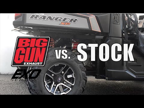 Polaris Ranger XP 900 Big Gun Exhaust EXO Series vs. Stock System