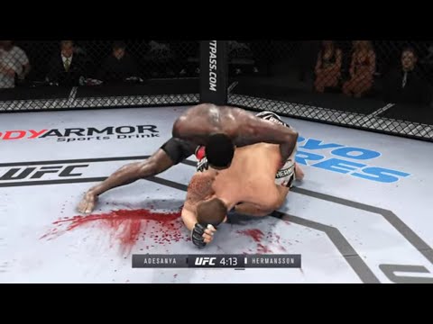 Israel Adesanya vs. Jack Hermansson Bloody Fight (EA Sports UFC 4)