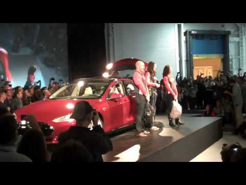 Thumbnail for Tesla Model S Beta unveiled at Fremont factory  10/1/2011