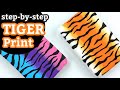 How to paint TIGER STRIPES || Step By Step Tiger Print Tutorial || Rock Painting 101
