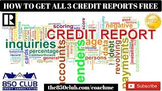 How To Get All 3 Credit Reports For Free