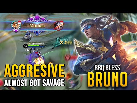 MANIAC! RRQ BLESS TOP GLOBAL BRUNO 2 HIT KILL GAMEPLAY! RIP SAVAGE!