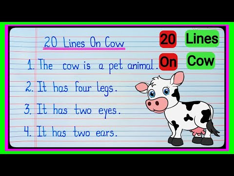 20 lines essay on the cow in English | Essay on the cow 20 lines | The cow essay 20 lines | The cow