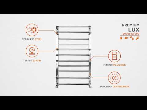 Водяной полотенцесушитель Mario Премиум Люкс 1.2.0302.03.P (4820111352029, 800x540, хром/сатин/белый глянец/черный матовый/золото/бронза)