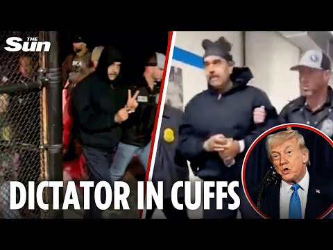 Captured Maduro throws peace sign as Venezuela dictator paraded in NYC after Caracas raid