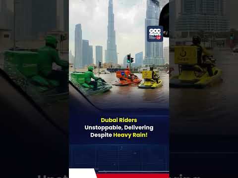 Dubai Delivery Riders BRAVE Heavy Rain & Flooded Streets | Rain in Dubai