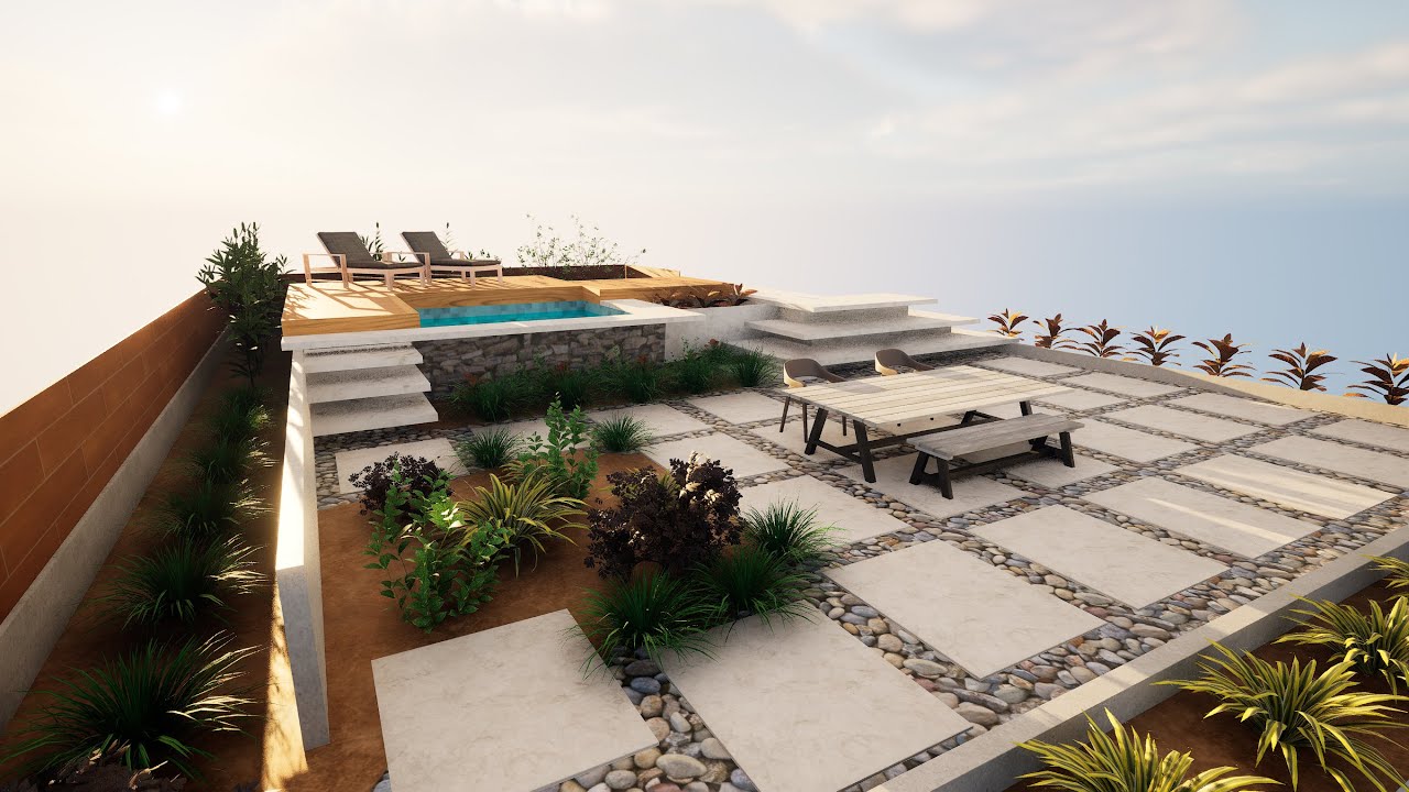 Contemporary Outdoor Space 3D Model