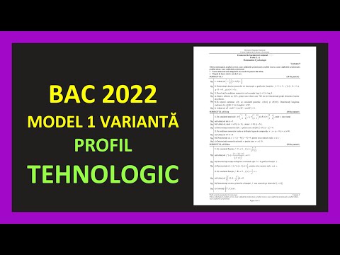 Bacalaureat matematica 2022 varianta tehnologic  rezolvata model bac mate pregatire bac tehnologic