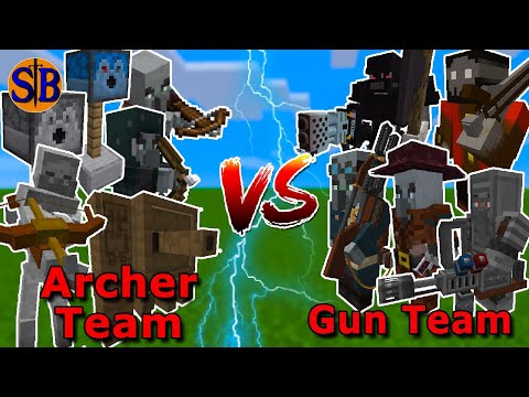 Archer Team vs Gun Team | Minecraft Mob Battle