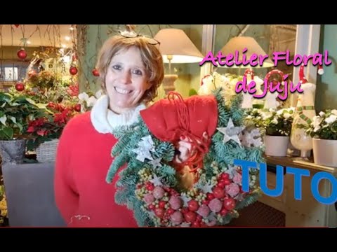 Tuto - Comment réaliser une couronne de porte style nordique pour Noël by Atélier floral de Juju
