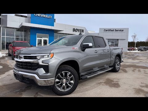 2026 Chevrolet Silverado 1500 Crew Cab Short Box 4-Wheel Drive LT in Gray for sale at Boyer Chevrolet Lindsay Ltd. in Lindsay, ON