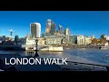 London City Tour December 2021 Central London Thames Path Walking Tour 4K HDR