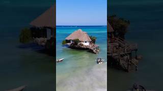 Floating restaurant in the Indian Ocean 😳 Would you eat here? #travel #zanzibar #tanzania
