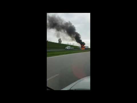 Pożar TIR-a Autostrada A1