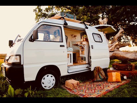Tiny Compact Camper Van Conversion // Full Tour // Piaggio Porter/Hijet
