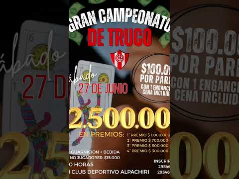 Sábado 27/06/26. 20:30 hs. Alpachiri, Prov. de La Pampa. #locosxeltruco #truco #torneotruco