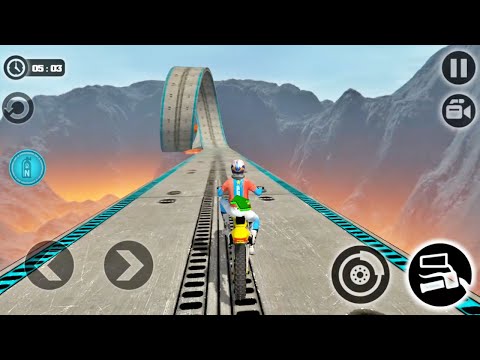 Impossible Moto Bike Tracks 3D - Yellow Motobike Driving Stunts Levels 11 to 14 Completed Gameplay