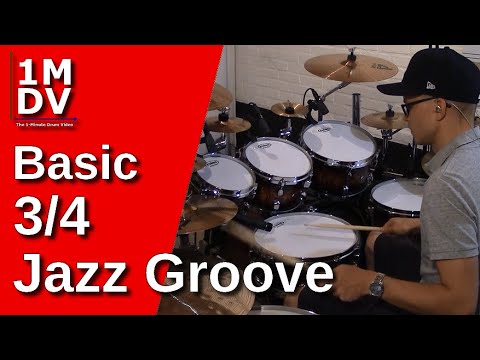 1MDV - The 1-Minute Drum Video #143 : Basic 3/4 Jazz Groove