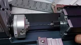 Checking centering on the toy lathe.#tools #engineering #hobby #diy #lathe #minilathe #accuracy
