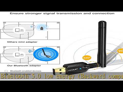 EDUP Long Range Bluetooth Adapter for PC Bluetooth 5.0 USB High Gain for Desktop Laptop Bluetooth D