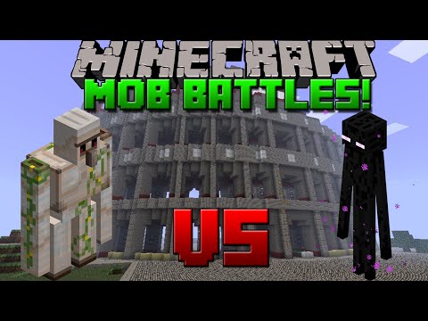 Minecraft Monster Battles: 45 Enderman vs 5 Iron Golems! | Who Will Win?