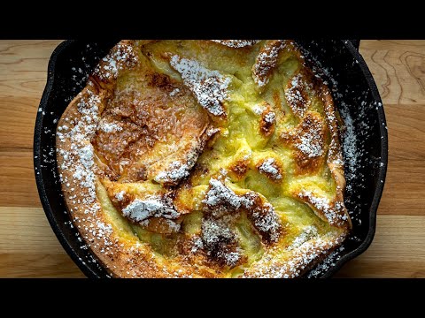 Apple Dutch Baby Pancakes Recipe! (Sliced Apple Skillet Pancakes)