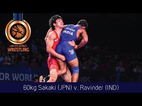 BRONZE FS - 60 kg: H. SAKAKI (JPN) df. R. RAVINDER (IND) by VPO1, 9-6