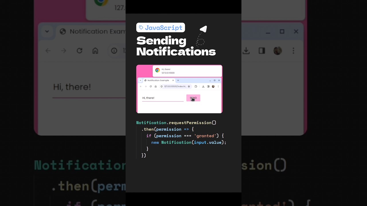 How To Send Push Notifications With JavaScript #javascriptdeveloper #notification