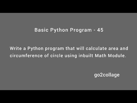 Ep 45 Language Python Basic Program I Go2collage