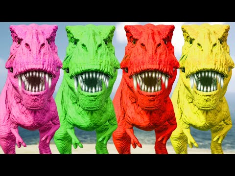 NEW ! Color Pack T-Rex VS Spiderman I-Rex, Albertosaurus Dinosaur Fighting Jurassic World Dominion!