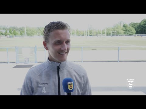 Henk de Jong en Erik Schouten na afloop van oefenduel RWDM - SC Cambuur (0-1)