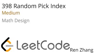 YouTube video 'Leetcode 398 Random Pick Index'