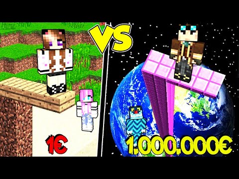 CASA TRAMPOLINO DA 1€ CONTRO CASA TRAMPOLINO DA 1.000.000€ SU MINECRAFT!!