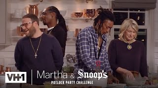 Wiz Khalifa & Seth Rogen Make Delicious Fried Chicken | Martha & Snoop’s Potluck Dinner Party