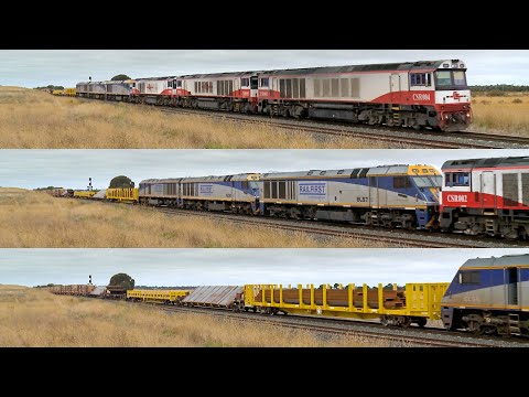 6 Diesel Locomotives On SCT 7MP9 Mixed Freight Train (29/1/2022) - PoathTV Australian Railways