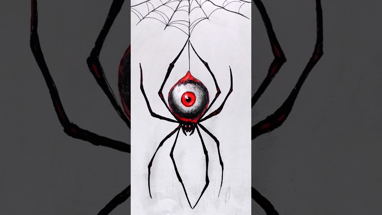 Contando una historia de terror mientras dibujo una araña extraña  #sketching #miedo